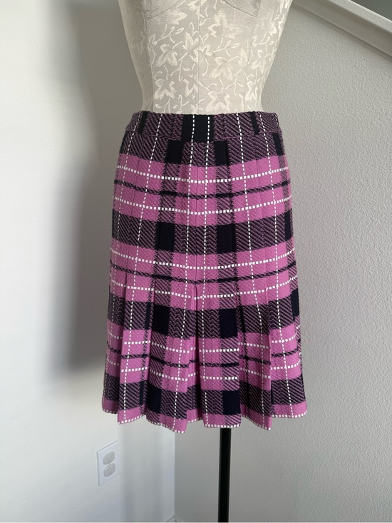 St. John Collection Dresses & Skirts - St. John Knit Collection Marie Gray Pink Pleated Skirt 4 Small skater